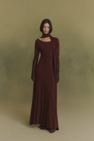 Velora, cherry stretch cupro dress