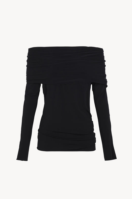 Velora, black stretch cupro top
