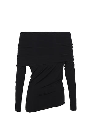 Velora, black stretch cupro top
