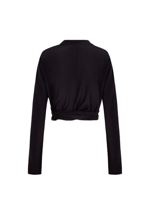 Vera, black silk blouse
