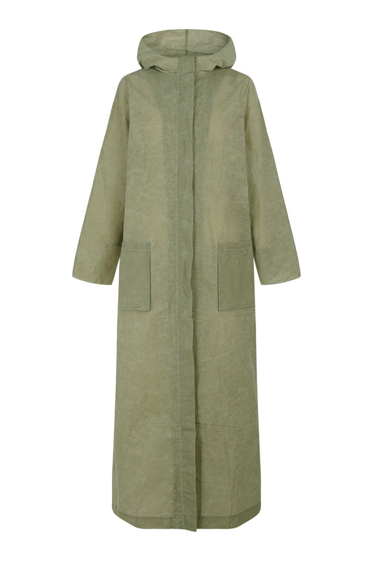 Wax, abrigo en algodón encerado verde eucalipto