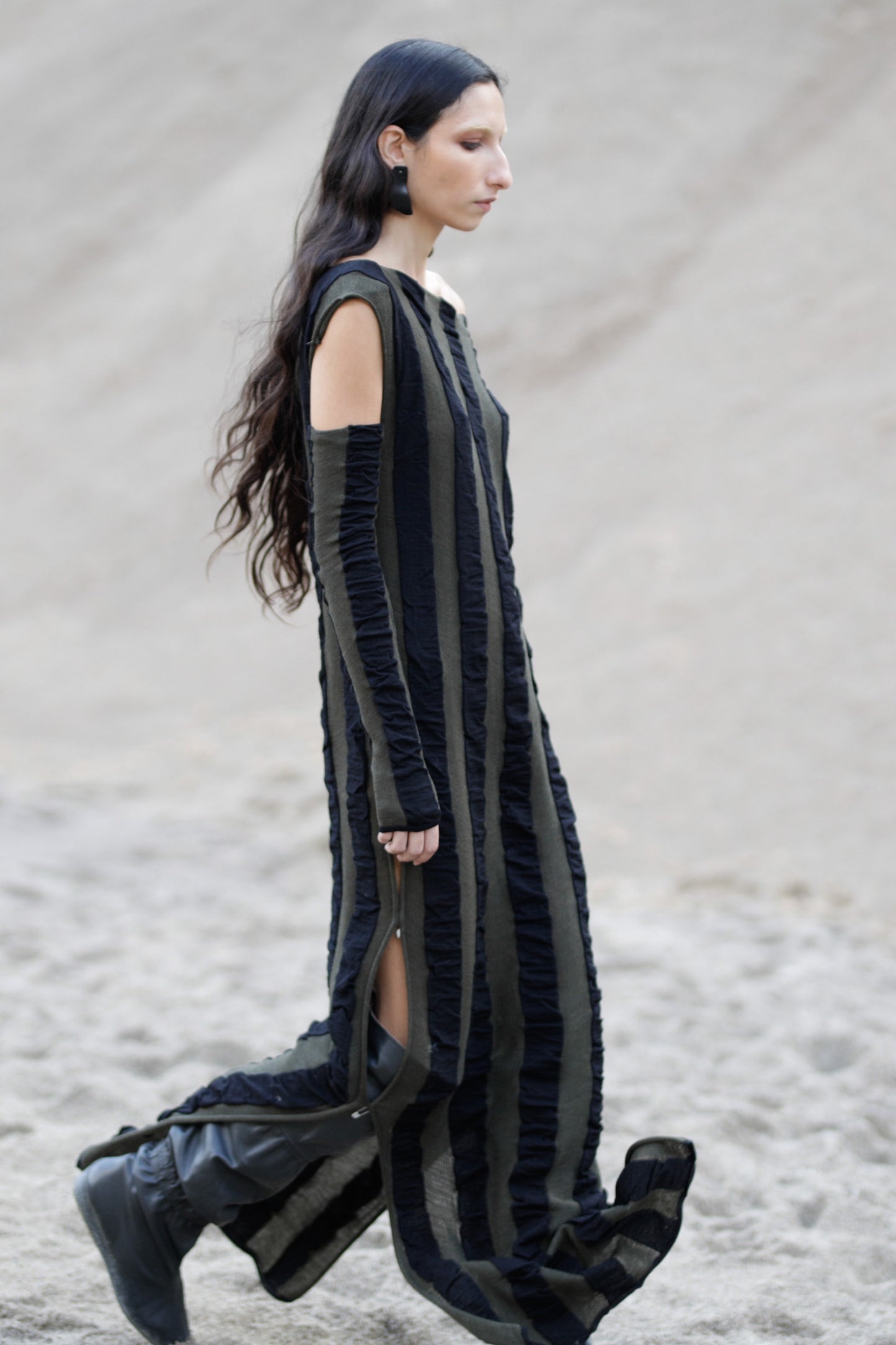 Winona, khaki and black knit dress