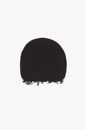 Winter, black wool and cashmere beanie