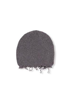 Winter, grey melange wool and cashmere beanie