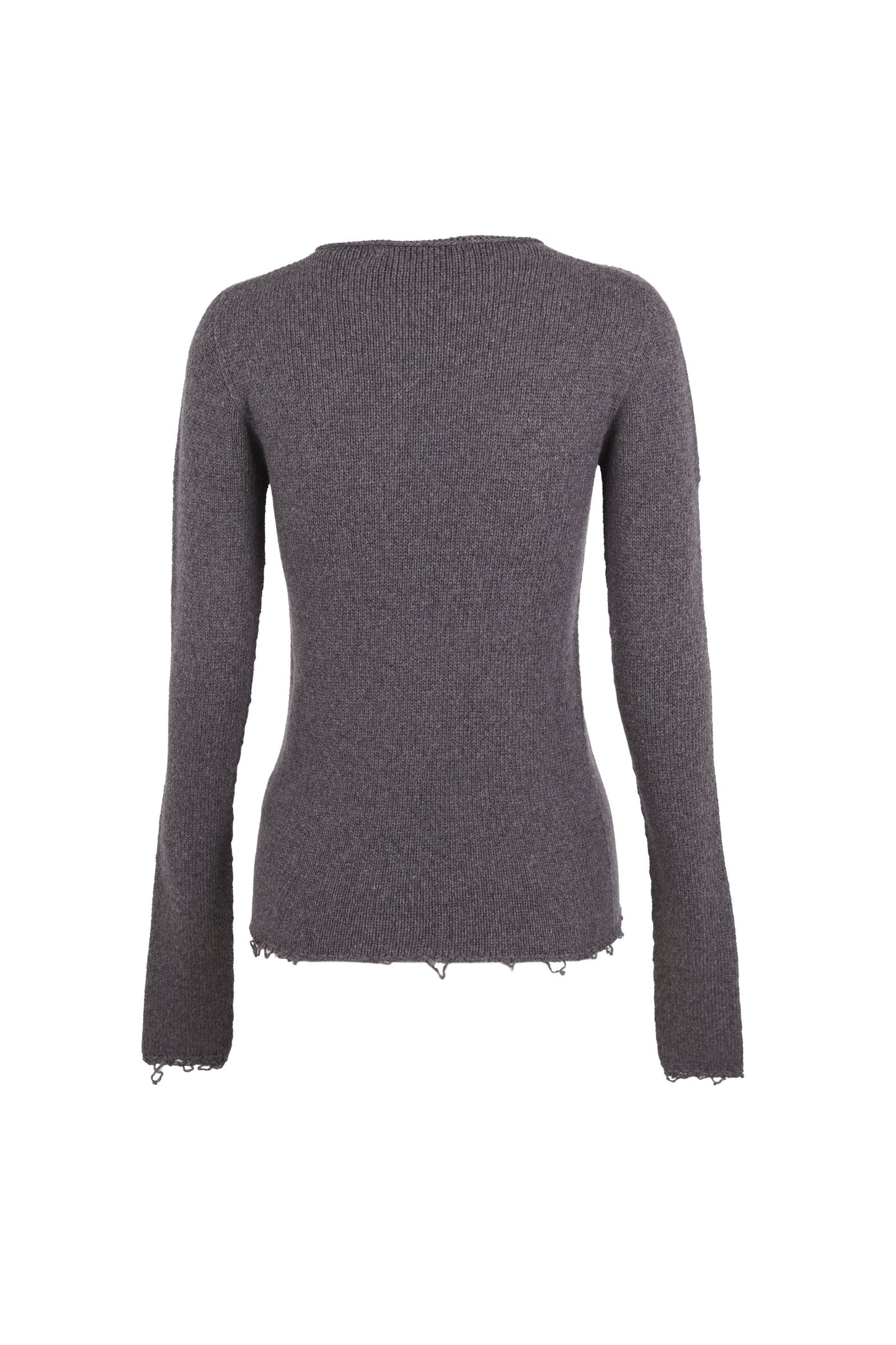 Winter, gray melange wool and cashmere sweater