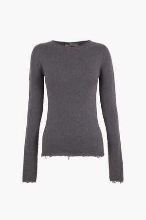 Winter, gray melange wool and cashmere sweater