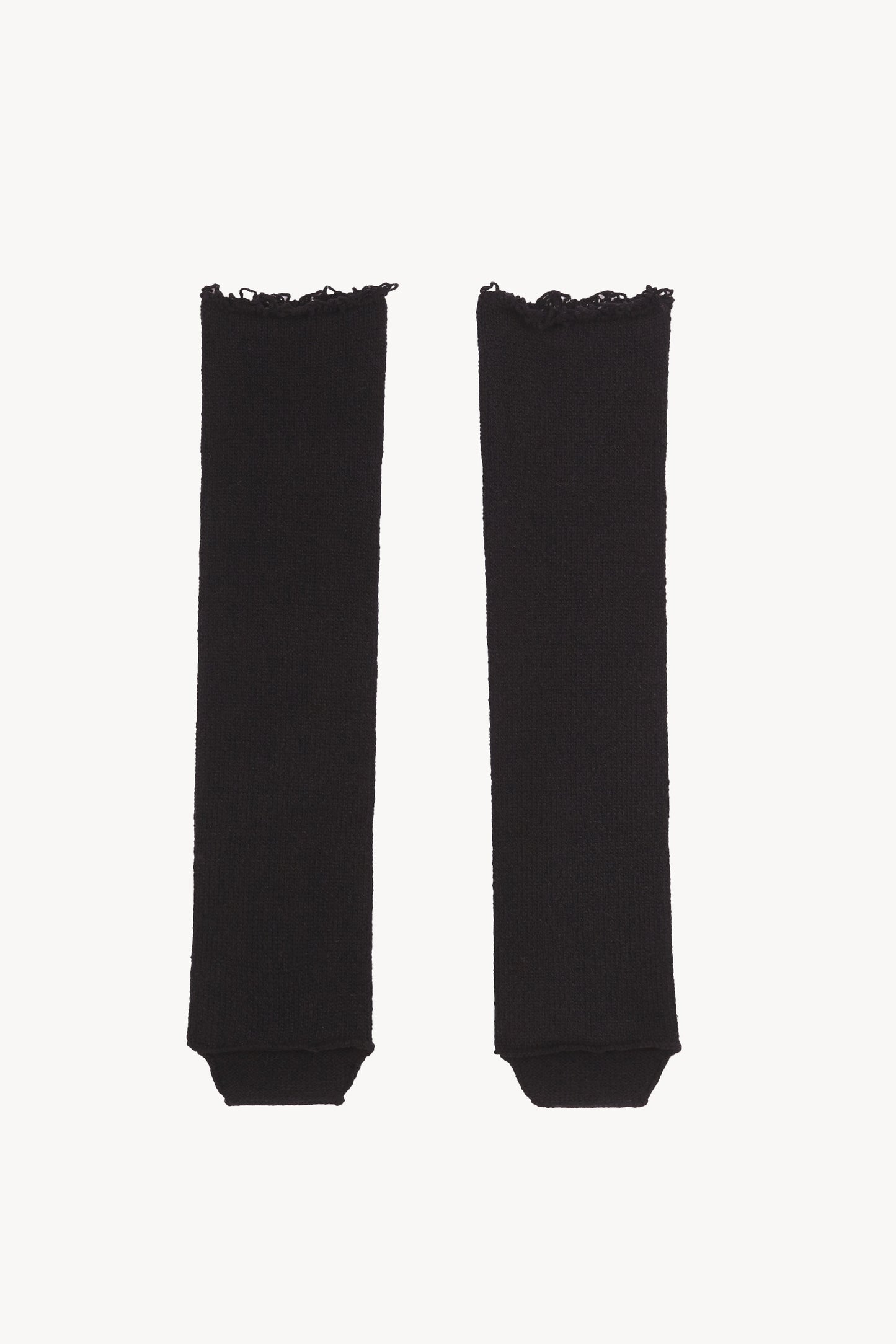 Winter, black wool and cashmere leg warmers