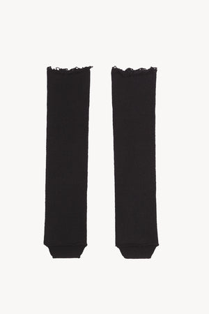 Winter, black wool and cashmere leg warmers