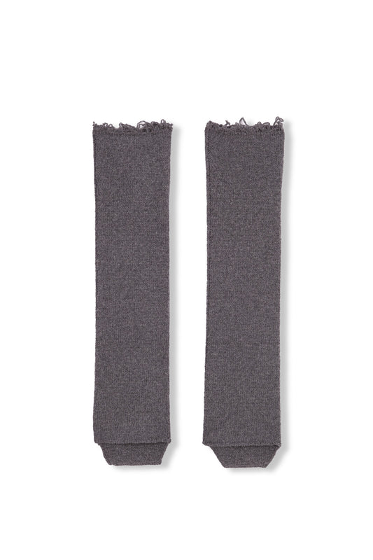 Winter, gray melange wool and cashmere leg warmers