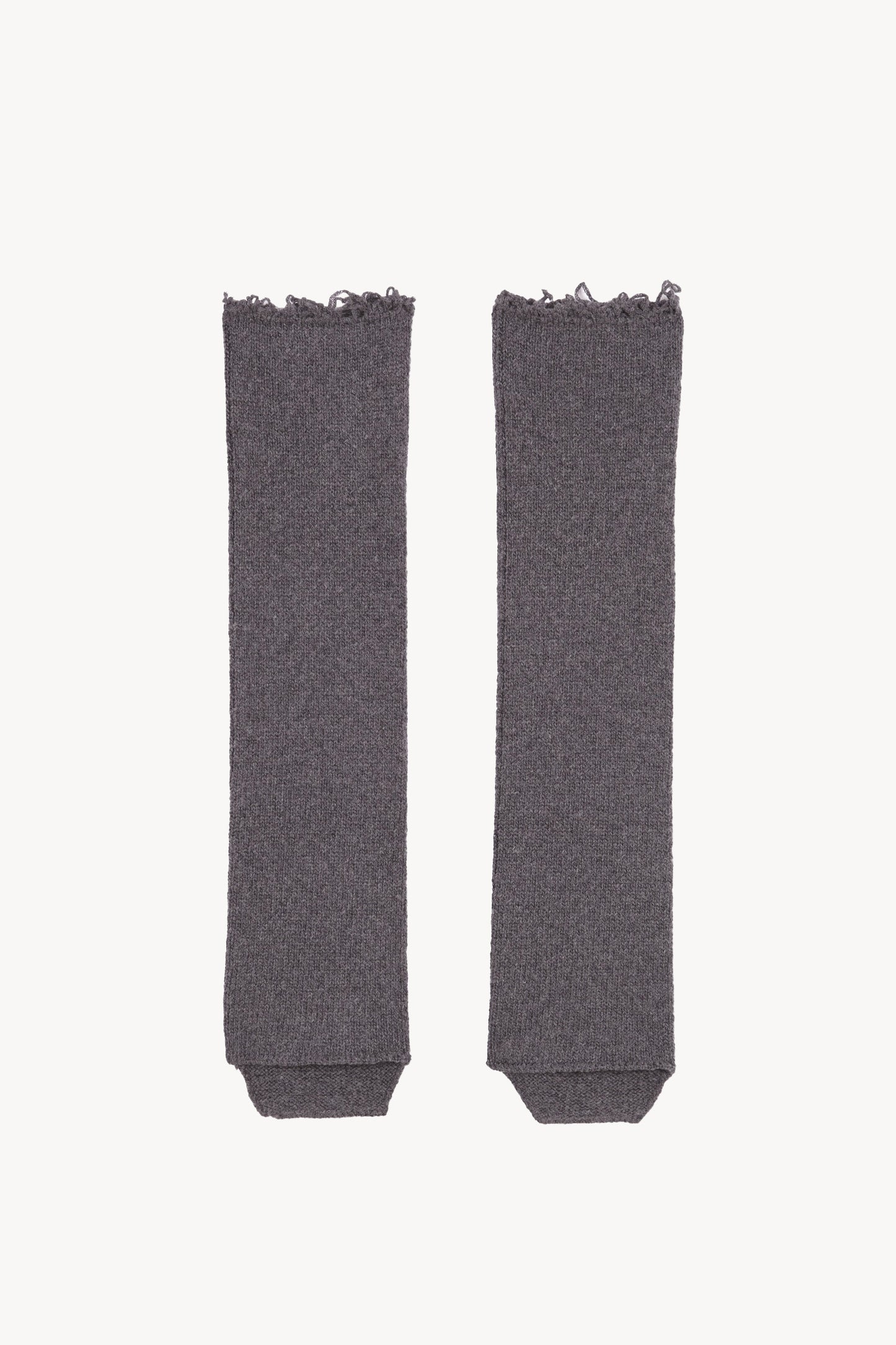 Winter, gray melange wool and cashmere leg warmers