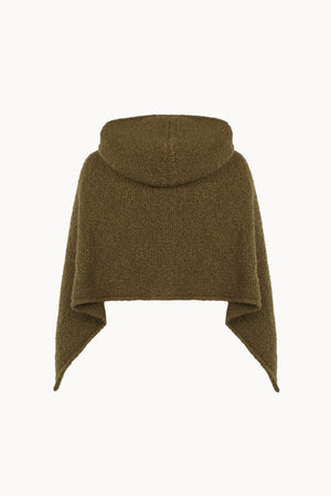 Yara, khaki cashmere and silk hood