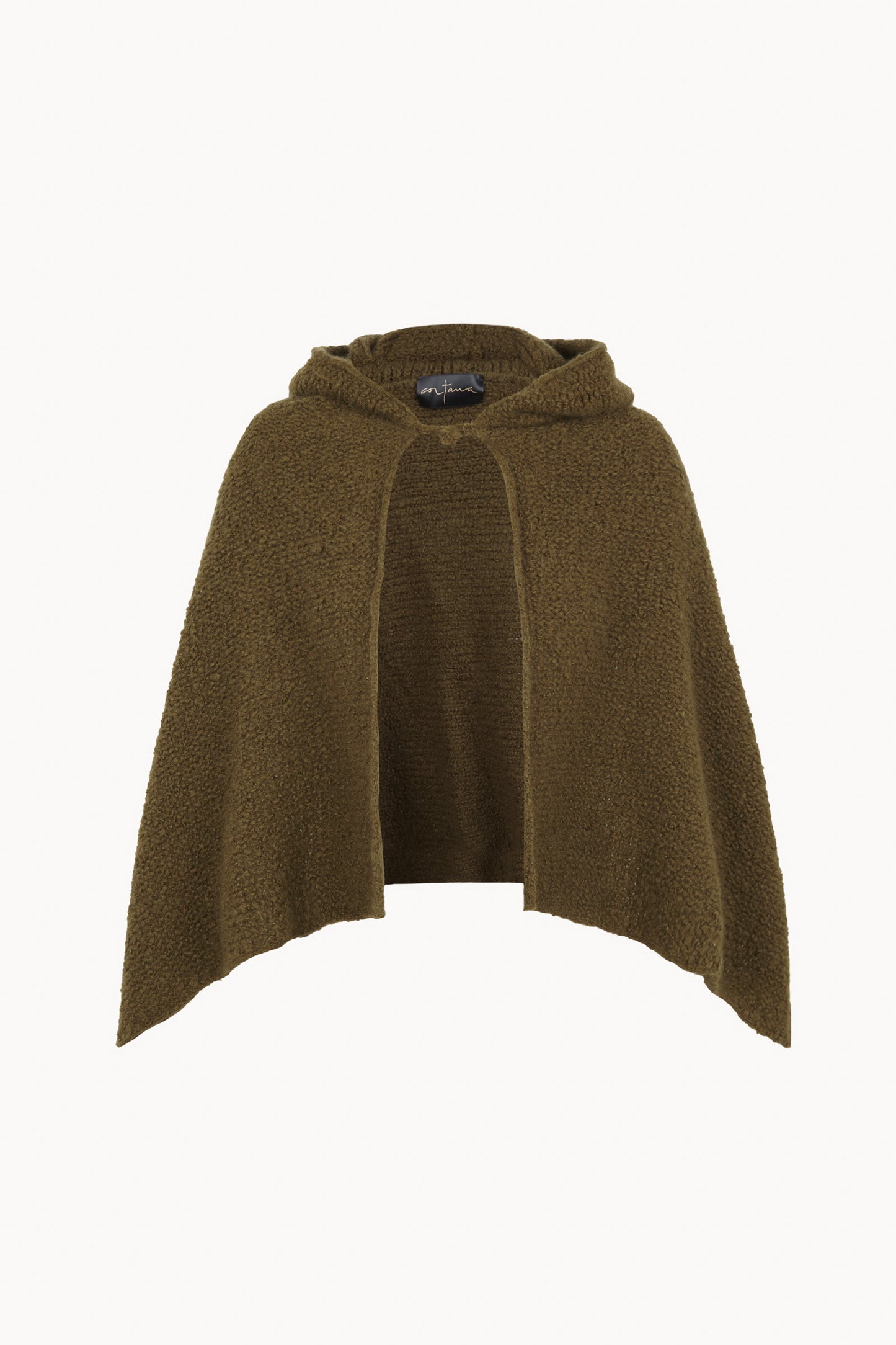 Yara, khaki cashmere and silk hood