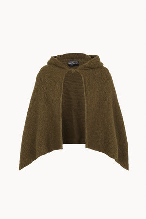 Yara, khaki cashmere and silk hood