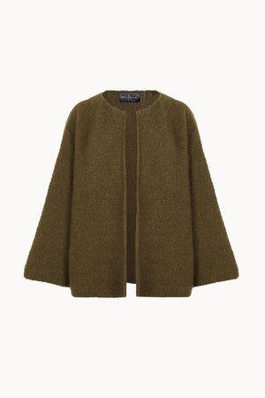 Yara, chaqueta de punto de cachemir y seda kaki