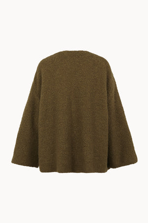 Yara, chaqueta de punto de cachemir y seda kaki