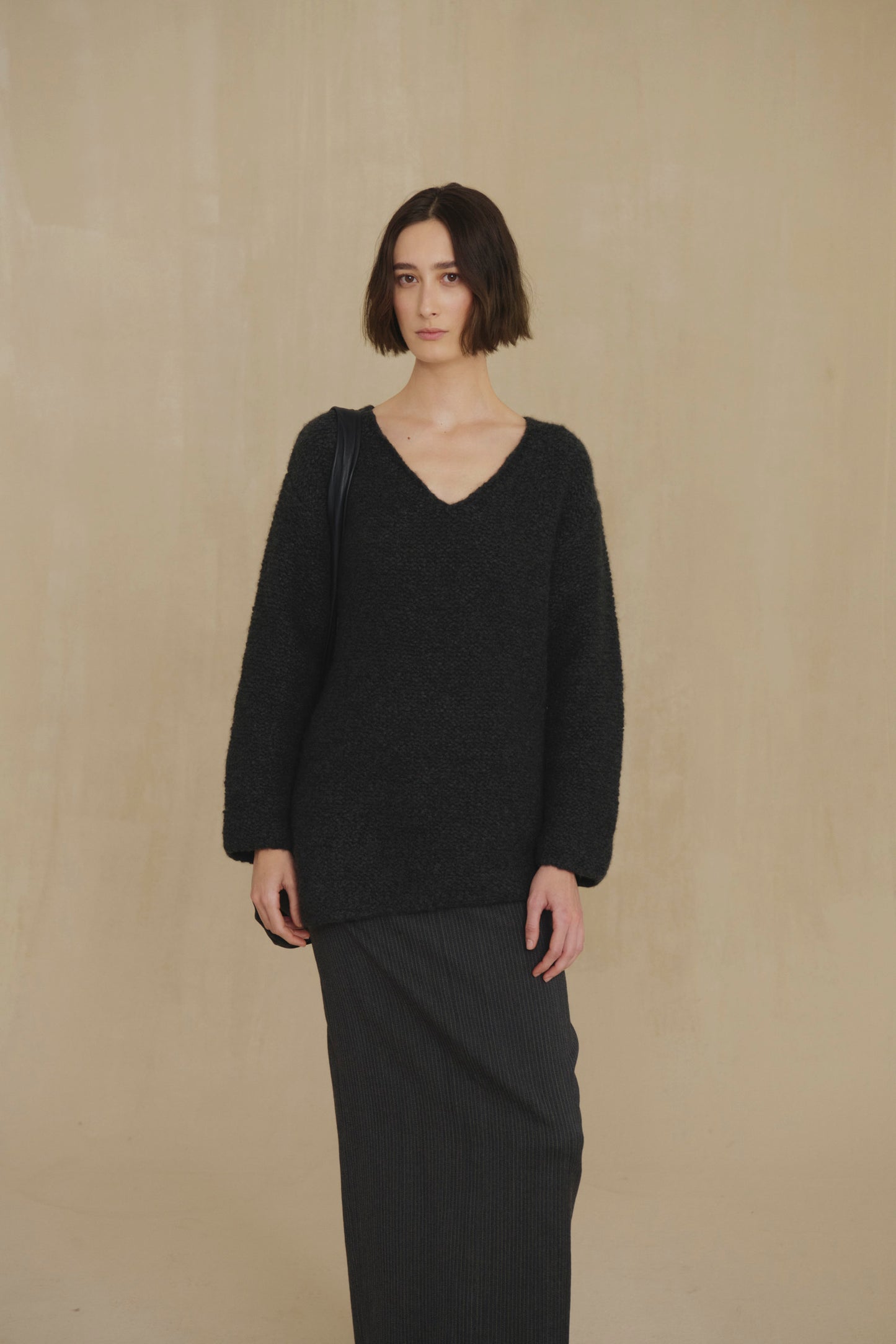 Yara, night blue cashmere and silk jumper