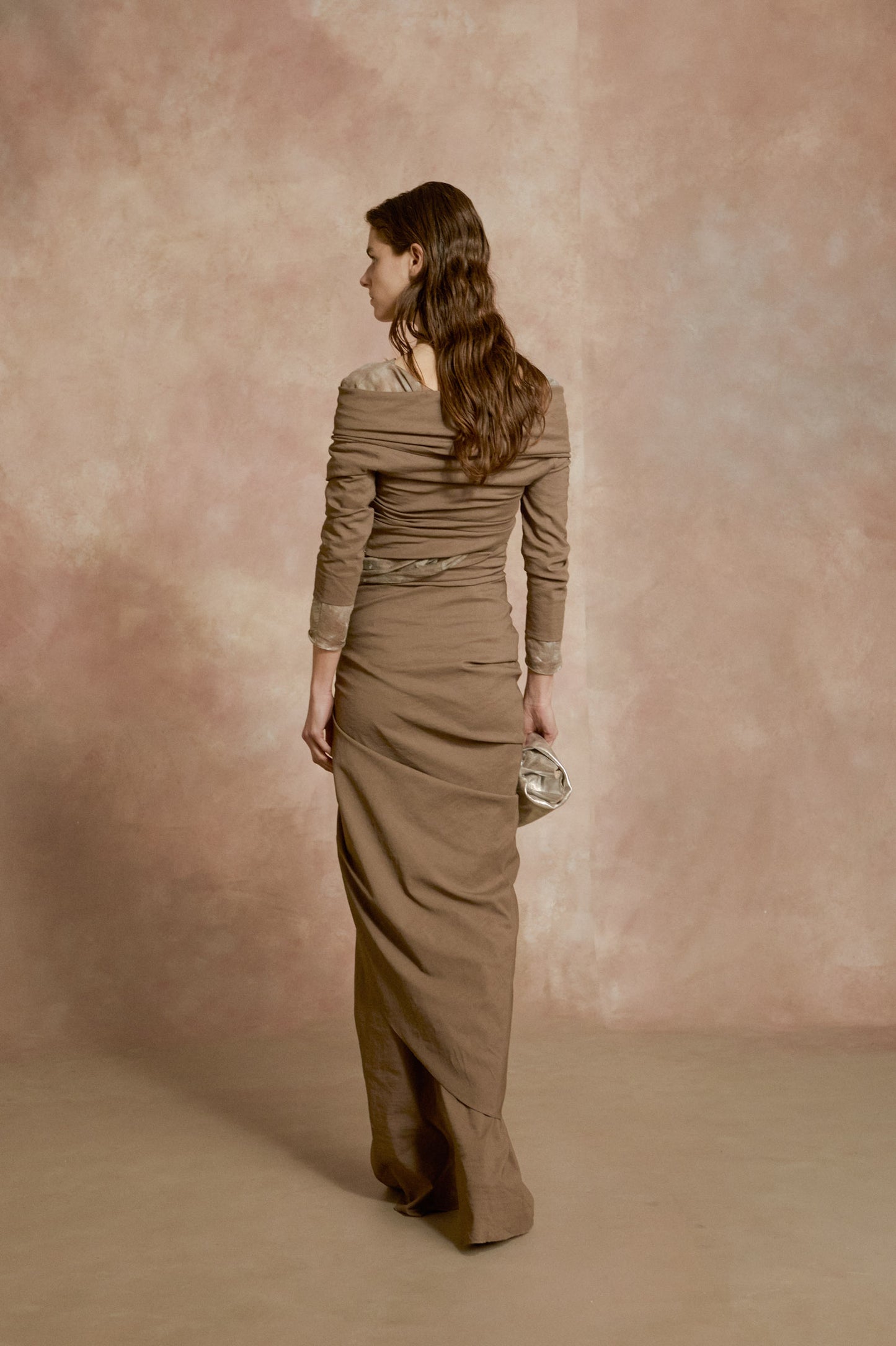 Mite, beige midi skirt