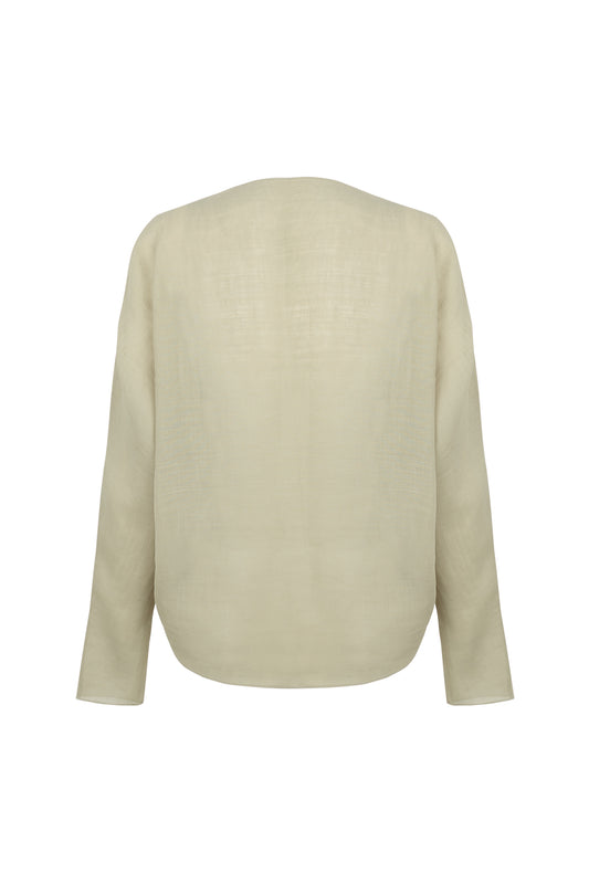 Yo, sage green ramie top