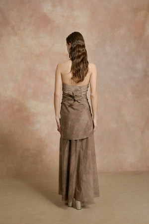 Yoko, fade cocoa halter dress