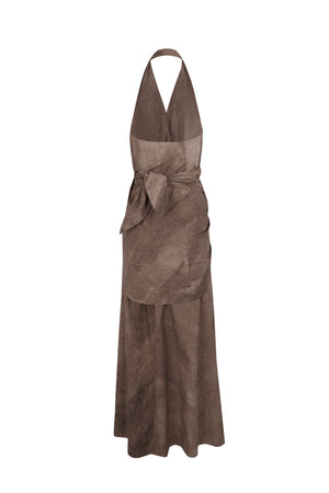 Yoko, fade cocoa halter dress