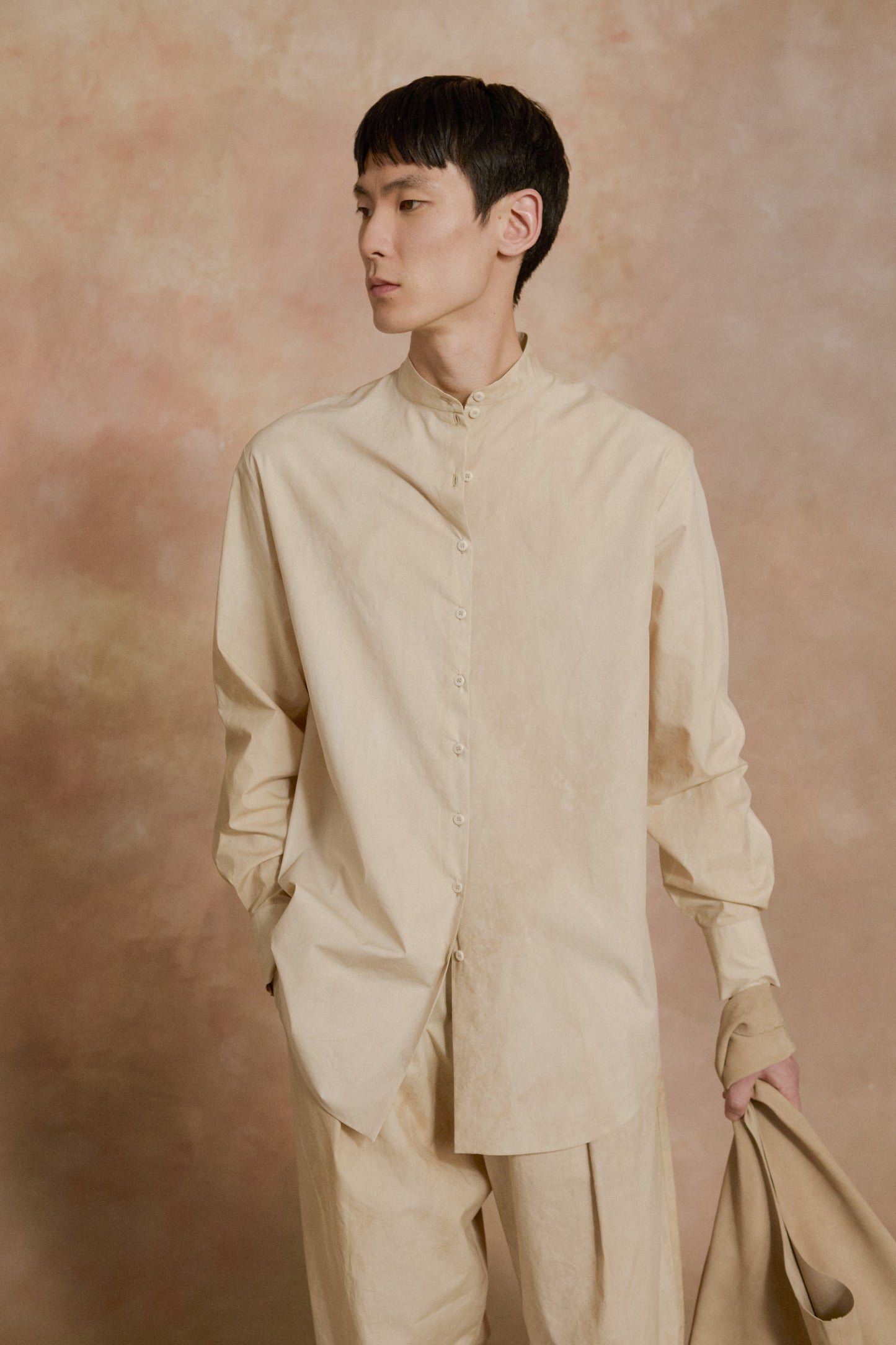 Yoko, camisa popelin beige maltinto