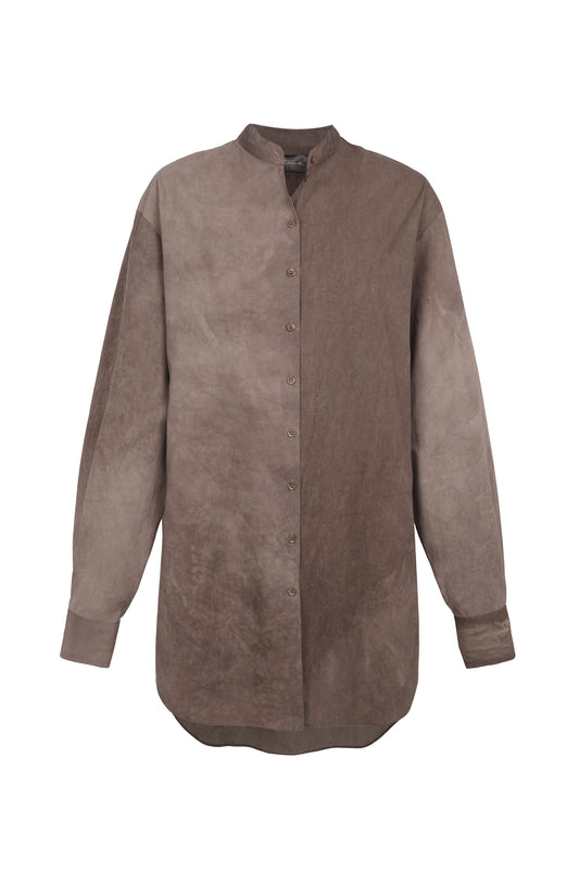 Yoko, fade cocoa maltinto poplin shirt