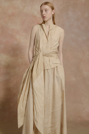 Yoko, falda larga beige maltinto