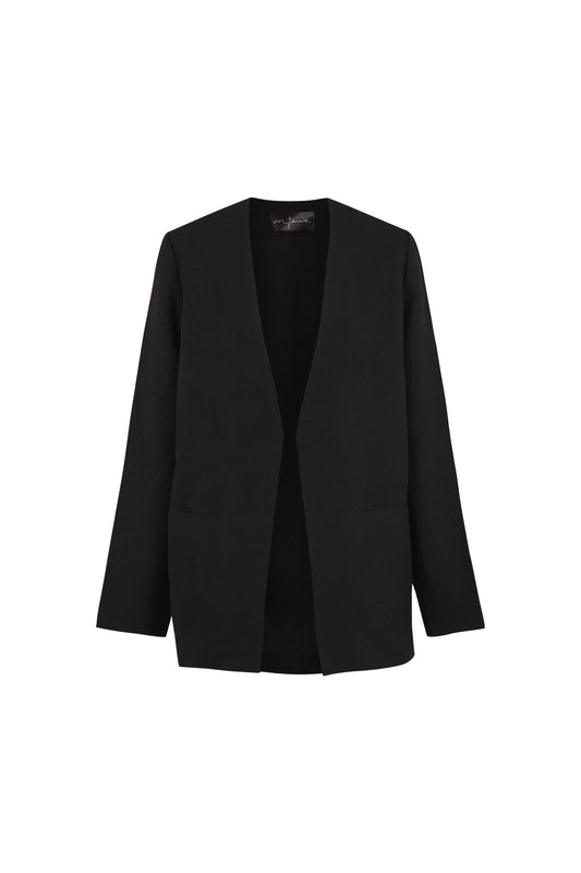 Arce, black jacket in linen and viscose