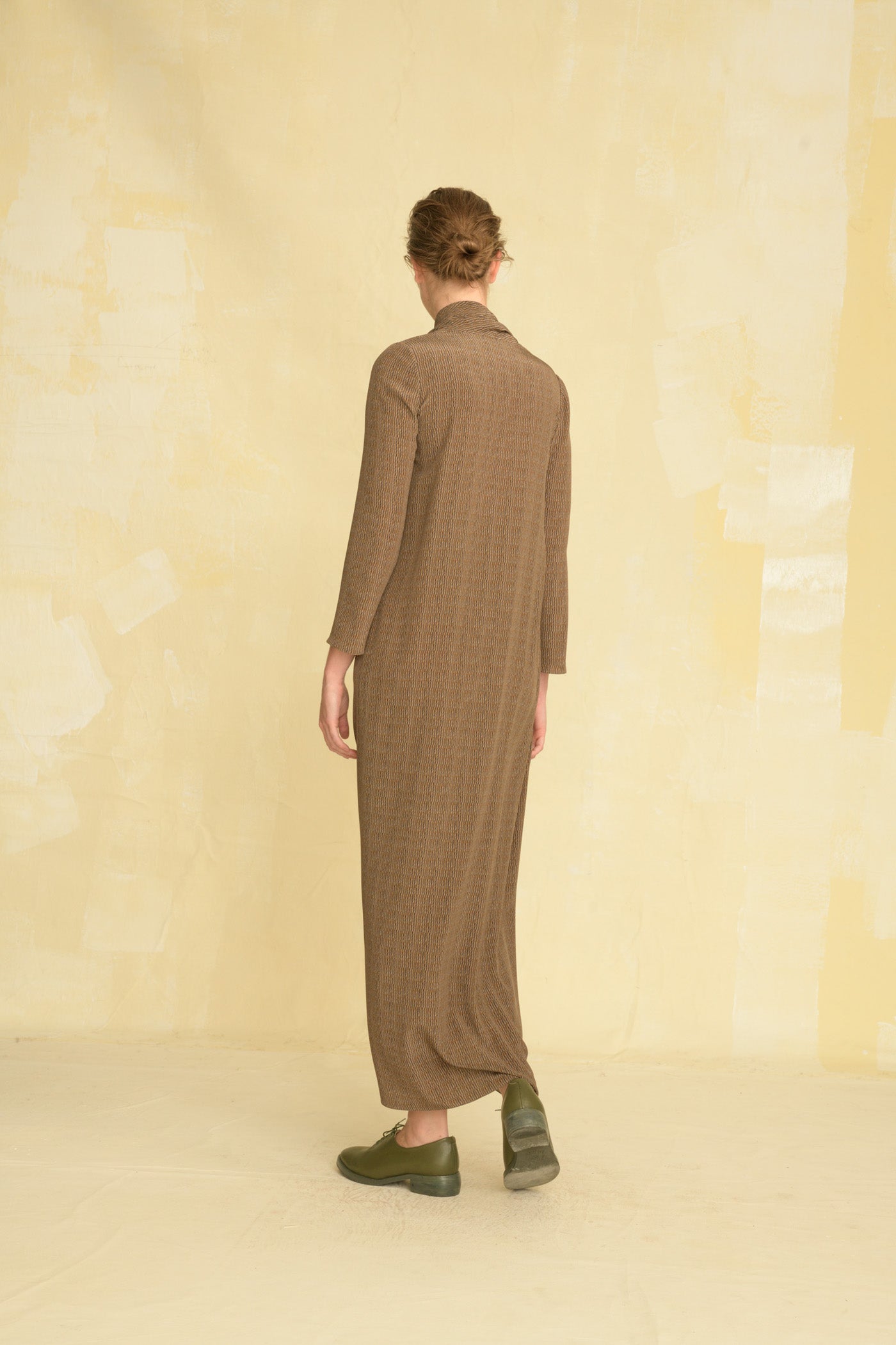 Bruna, midi dress in printed silk