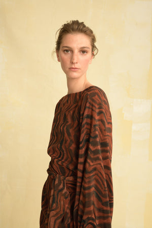 Debora, printed silk blouse