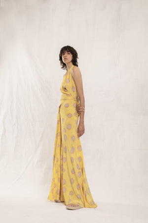 Fabia, silk dress with toy print