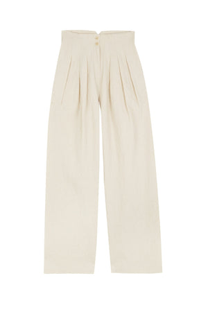 Gilda, pantalón ancho en algodón, papel y lino