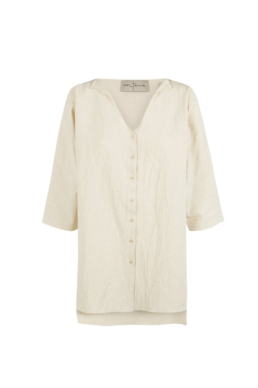 Gilda, top in cotton, paper and linen