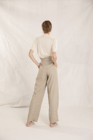 Harare, pants in cupro and linen