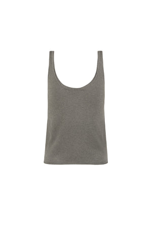 Mikela, olive cotton knit tank top