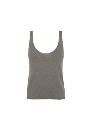 Mikela, olive cotton knit tank top