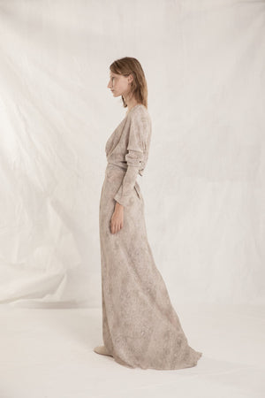 Malachite, printed silk dress