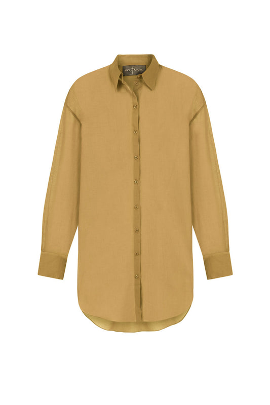 Matias, gold cotton voile shirt