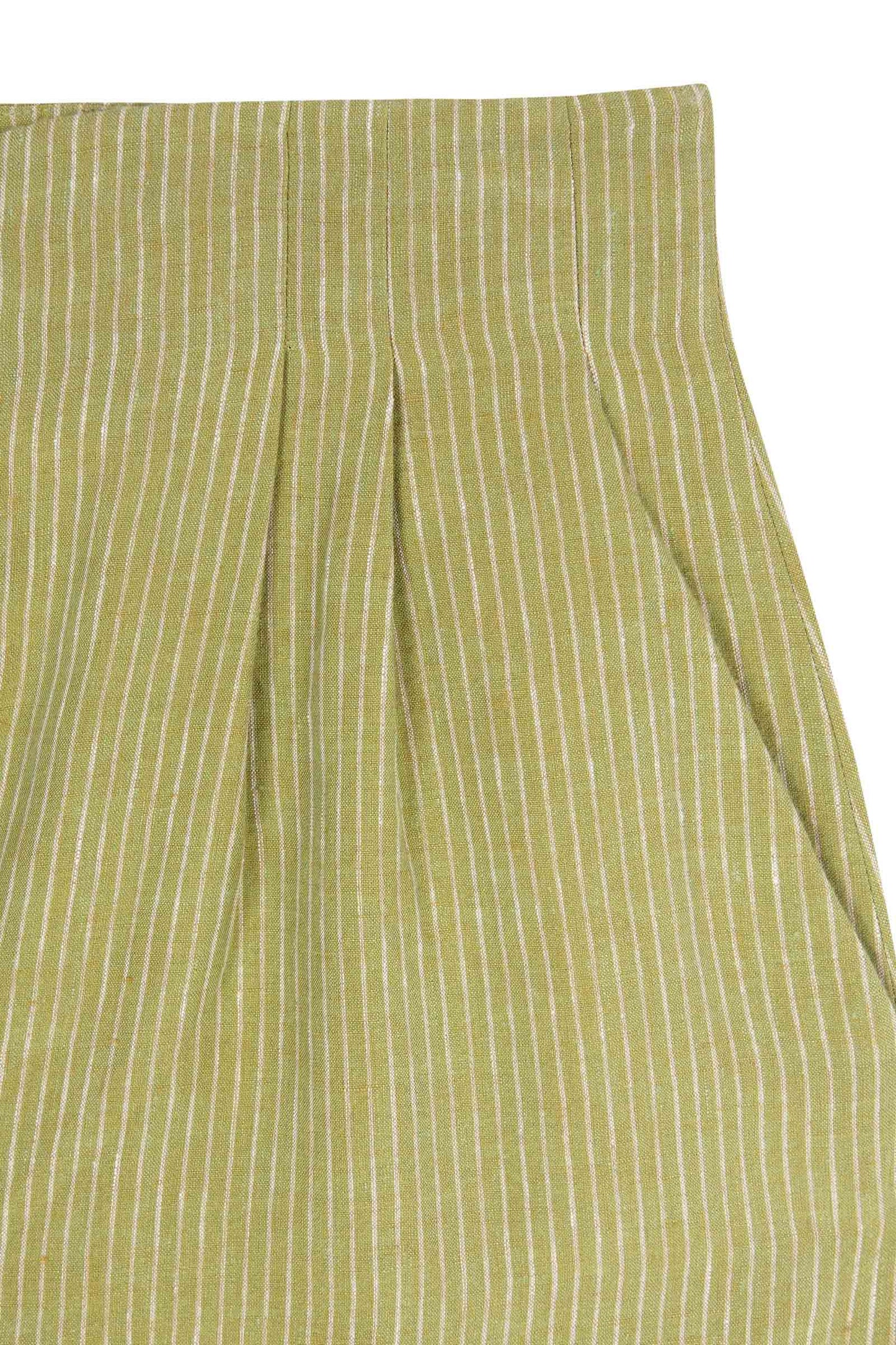 Nairobi, green striped linen pants