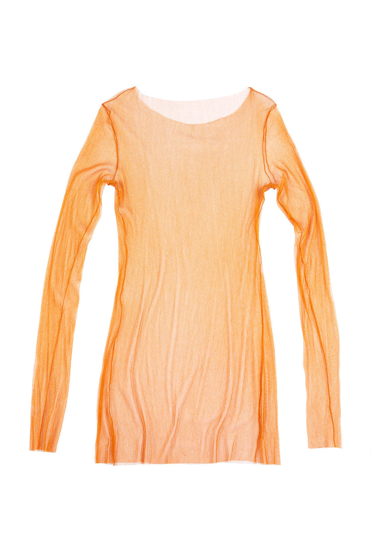 T de Tul, orange silk tulle top