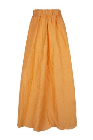 Paper, tangerine linen and silk skirt