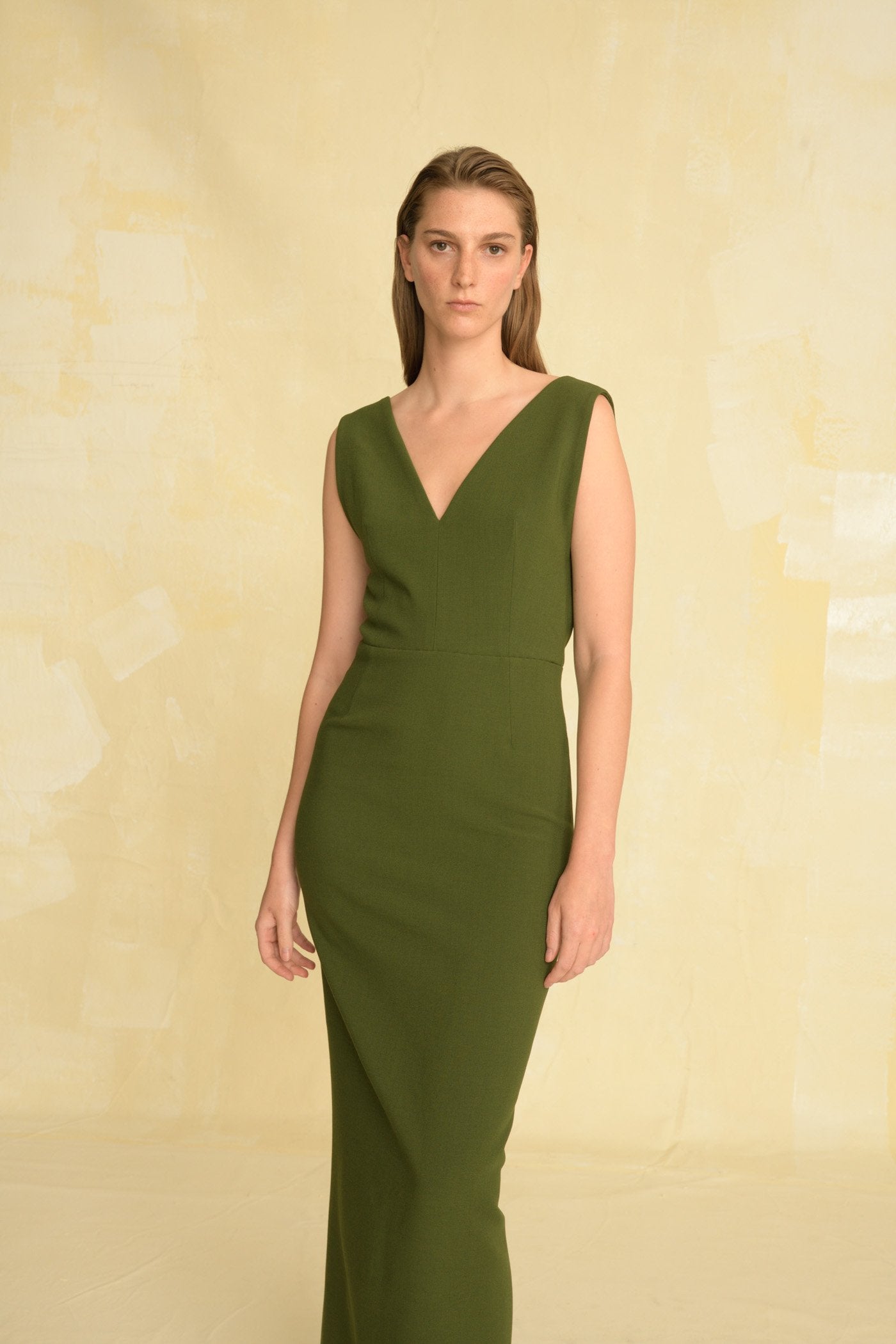 Sienna, long green dress