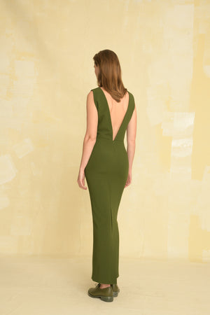 Sienna, long green dress