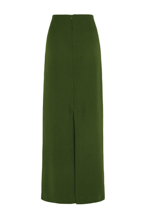 Sienna, long green skirt