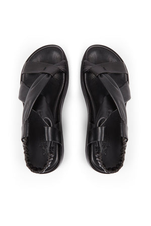 Suro, black leather sandals